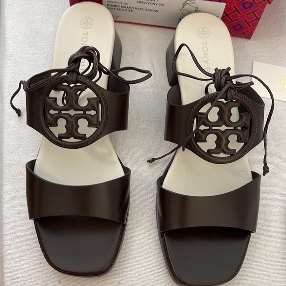 NWT TORY Burch sandal size 10 1/2 brown no returns accepted - Picture 3 of 5